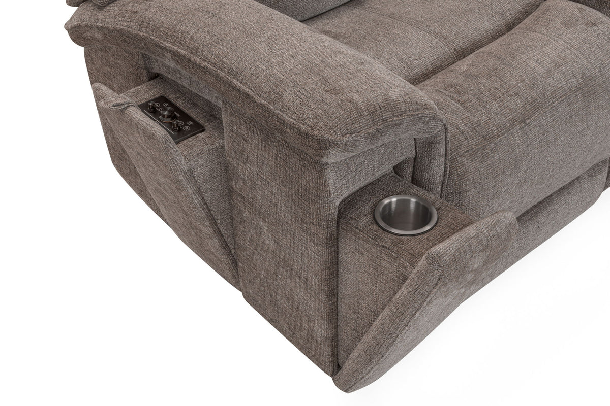 Colton - Power Zero Gravity Sofa With Drop Down Table And Immersive Audio P3 - Branson Tweed