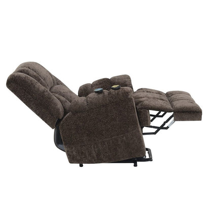 Pacay - Power Recliner With Lift, Heating & Massage - Brown Chenille