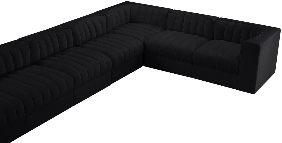 Rummi - Velvet Performance Fabric Upholstered 10 Piece Modular Sectional