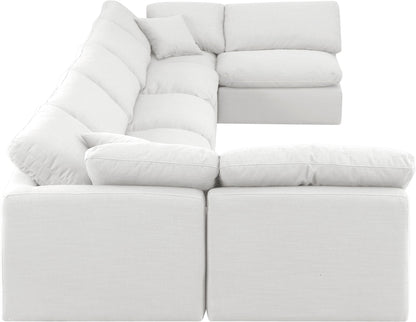 Indulge - Linen 7 Piece Modular U-Shaped Sectional - White