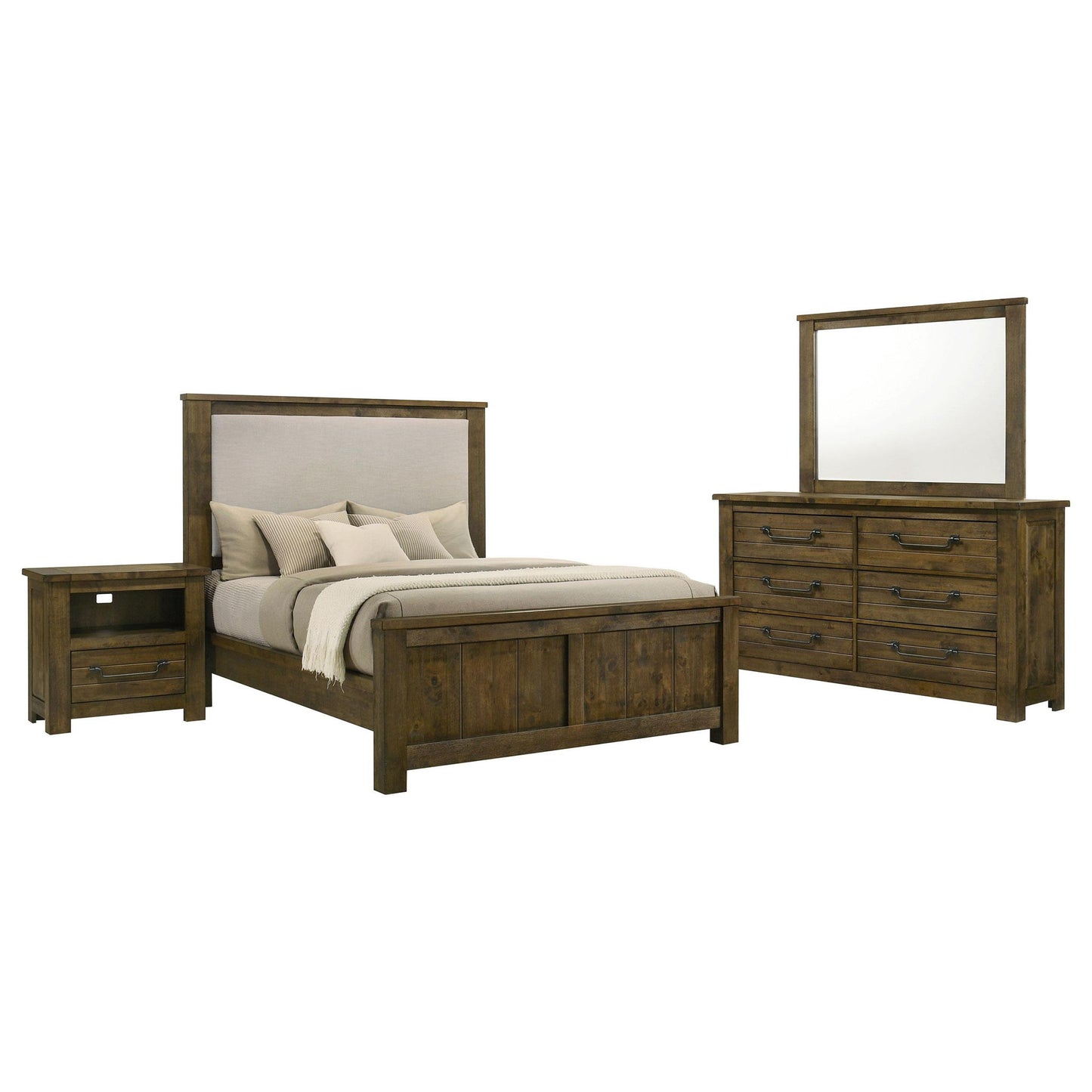 Doherty 4-piece Eastern King Bedroom Set Rustic Brown