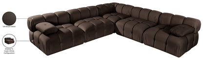 Orin - Velvet Fabric 5 Piece Modular Sectional