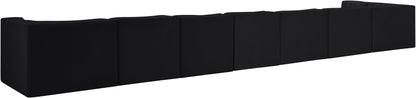 Rummi - Velvet Performance Fabric Upholstered 8 Piece Modular Sectional, L-Shaped (Right)
