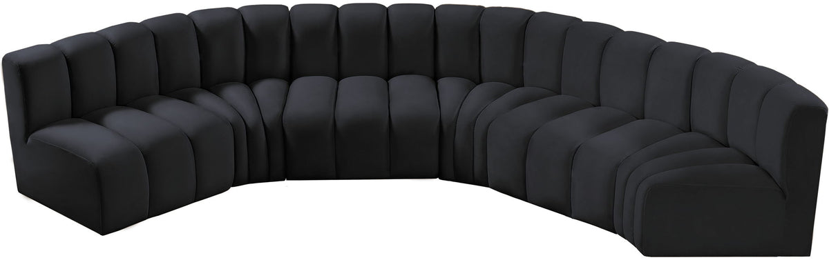Arc - Velvet 6 Piece U-Shaped Modular Sofa