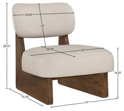 Vetra - Vegan Leather Upholstered Accent Chair - Taupe / Painted Brown