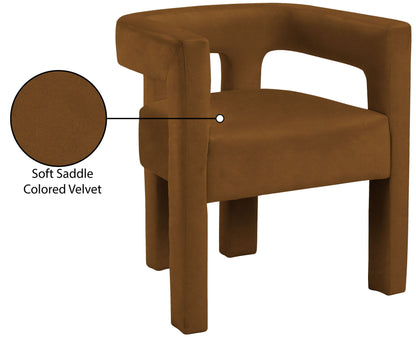 Athena - Velvet Dining Chair - Saddle