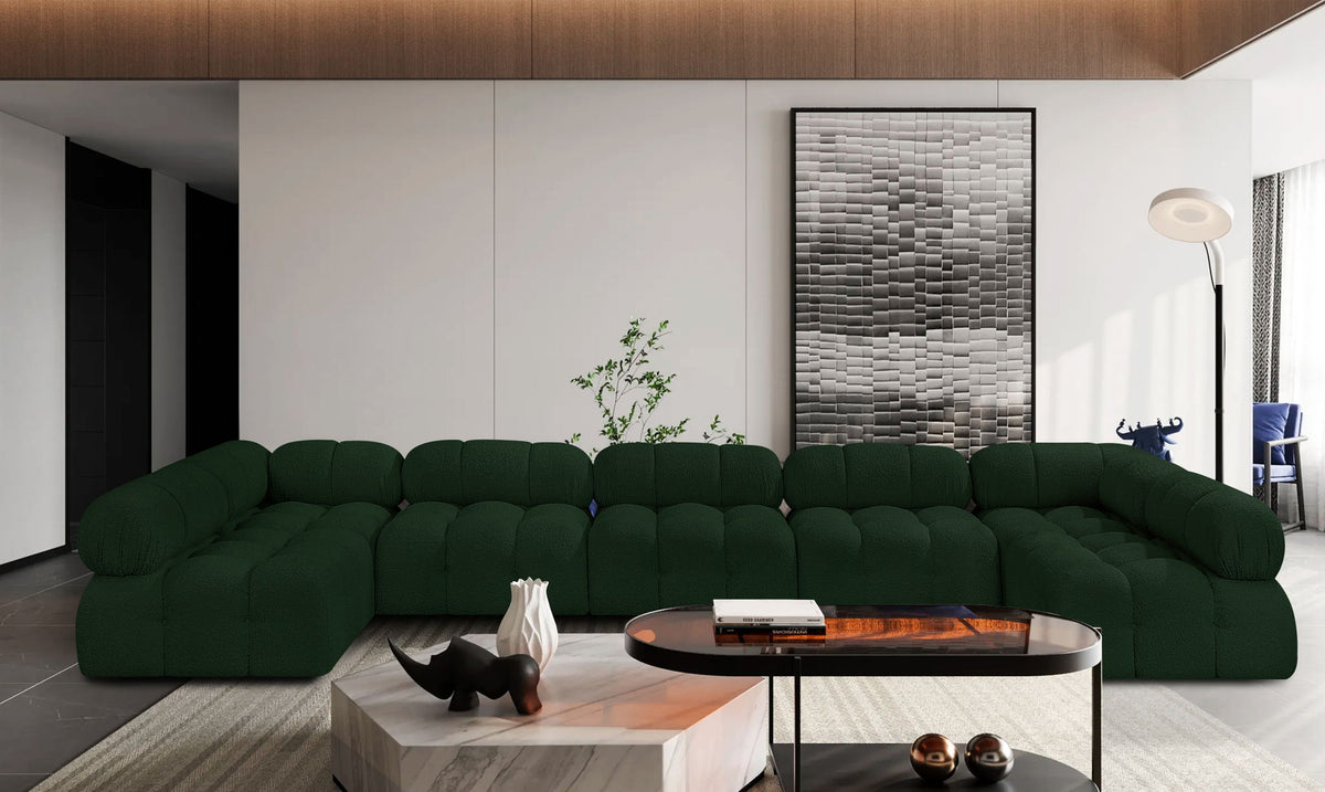 Ames - 7 Piece Boucle Fabric Modular Sectional