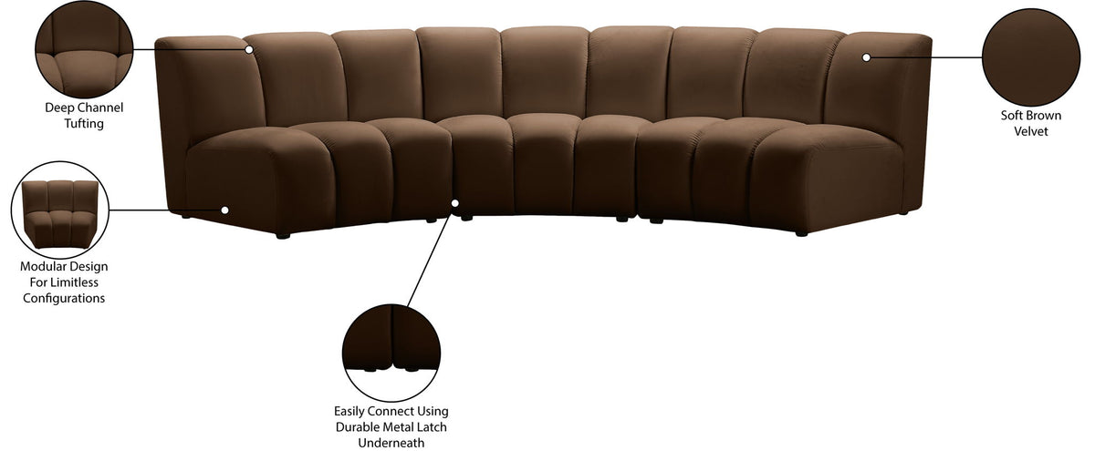 Infinity - 3 Piece Modular Sectional - Brown