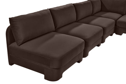 Hammond - Velvet Performance Fabric Upholstered 7 Piece Armless Sectional