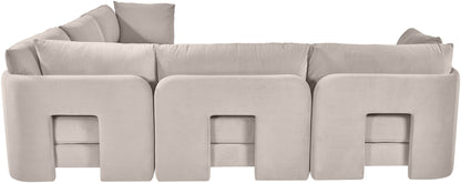 Hammond - Velvet Performance Fabric Upholstered 5 Piece Corner Sectional
