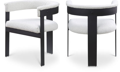 Romeo - Boucle Dining Chair With Black Base (Set of 2)