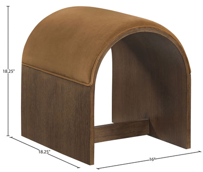 Sable - Velvet Performance Fabric Upholstered Bench - Saddle