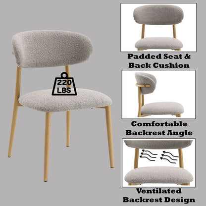 Kacey - Side Chair (Set of 2) - Gray Boucle & Natural