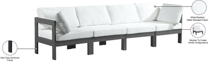 Nizuc - Outdoor Patio 4 Seat Modular Sofa With Gray Frame