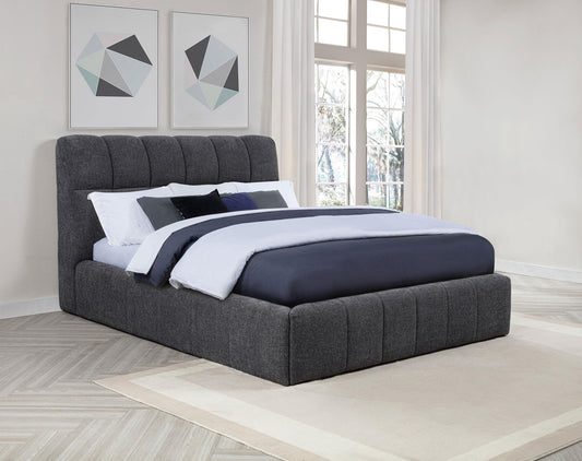 Nollet 48-inch Upholstered Queen Panel Platform Bed Grey
