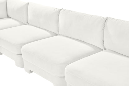 Hammond - Velvet Performance Fabric Upholstered 5 Piece L-Shaped Sectional