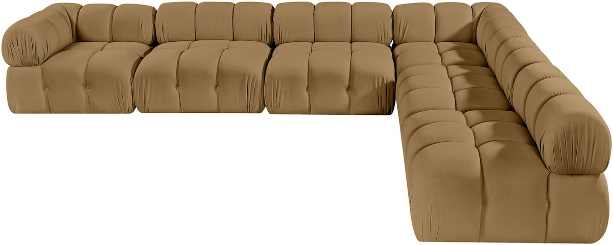 Orin - Velvet 6 Piece Modular L-Shaped Sectional