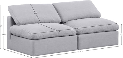 Indulge - Linen 2 Seat Modular Armless Sofa