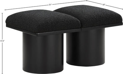 Pavilion - 2 Piece Modular Bench With Black Base