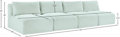 Shaggy - 4 Seat Modular Armless Sofa