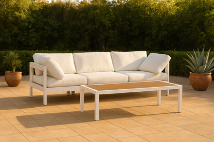 Nizuc - Outdoor Patio 3 Seat Modular Sofa With White Frame