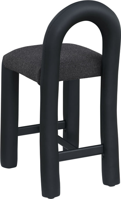 Amari - Vegan Leather and Boucle Fabric Stool