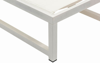 Maldives - Water Resistant Outdoor Patio Adjustable Sun Chaise Lounge Chair With White Base