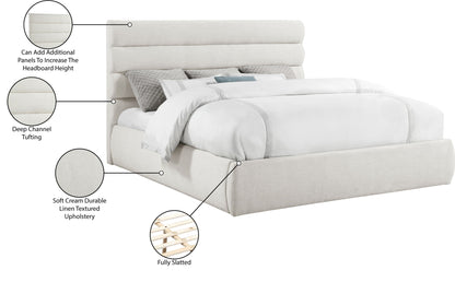 Adam - Linen Fabric Bed With 52" Headboard