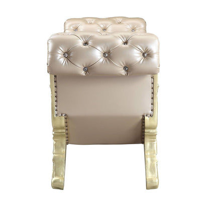 Vatican - Bench - Synthetic Leather, Light Gold & Champagne Silver