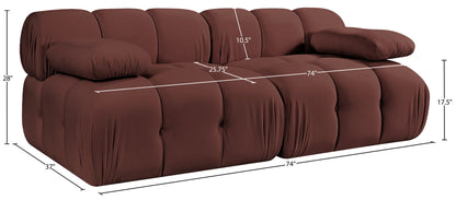 Orin - Velvet Performance Fabric Upholstered 2 Piece Modular Sofa