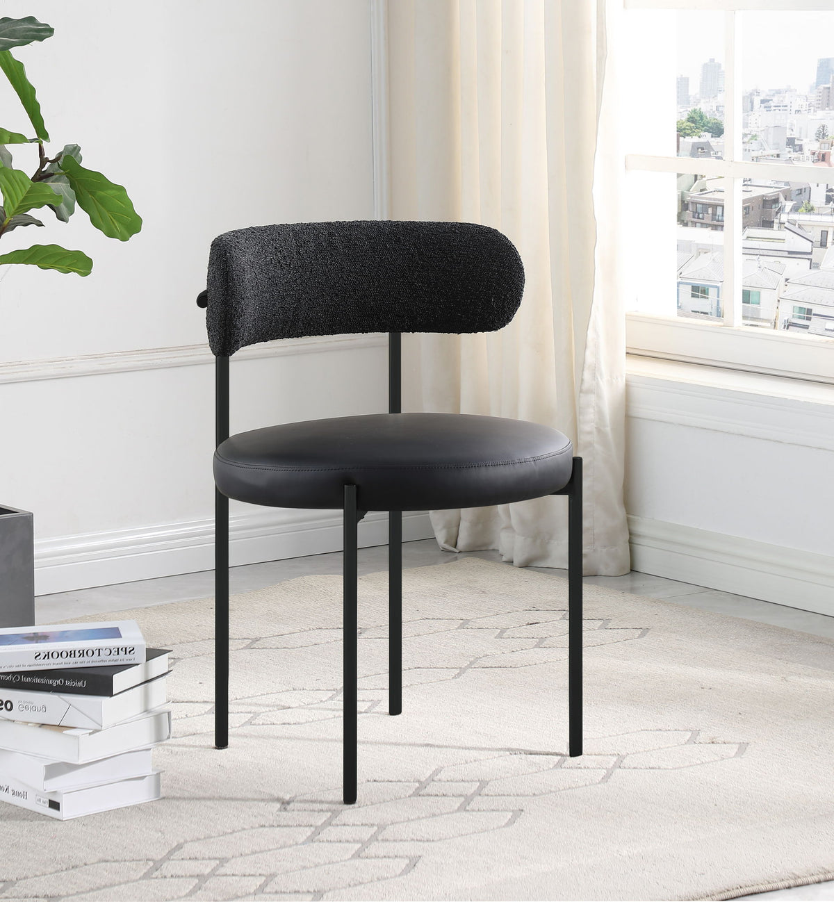 Beacon - Faux Leather Dining Chair With Black Legs (Set of 2)