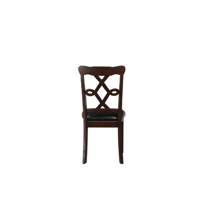 Ingeborg - 5 Piece Dining Set - Black Synthetic Leather & Espresso