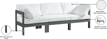 Nizuc - Outdoor Patio 3 Seat Modular Sofa With Gray Frame