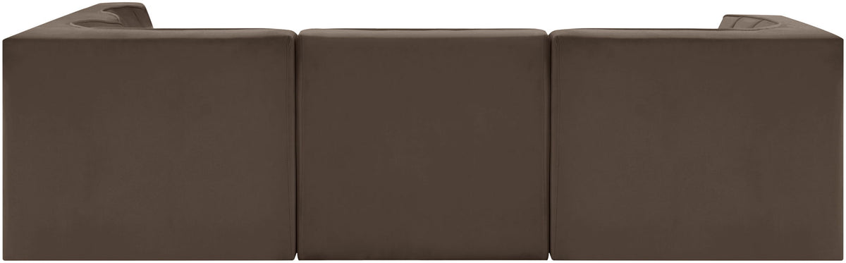 Rummi - Velvet Performance Fabric Upholstered 5 Piece Modular Sectional
