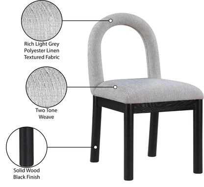 Conrad - Linen Dining Chair With Black Legs