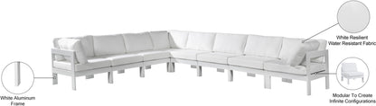 Nizuc - Outdoor Patio 8 Piece Modular Sectional With White Frame