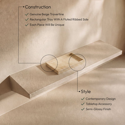 Hannah - Travertine Tray - Beige