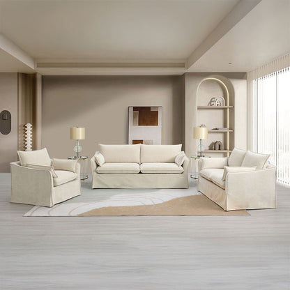 Shane - Chair With 2 Pillows - Beige Linen