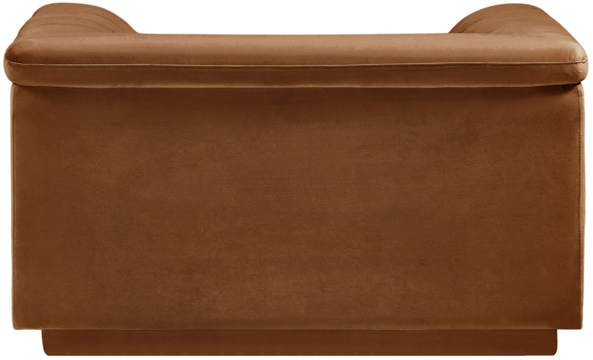 Cascade - Velvet Chair - Saddle
