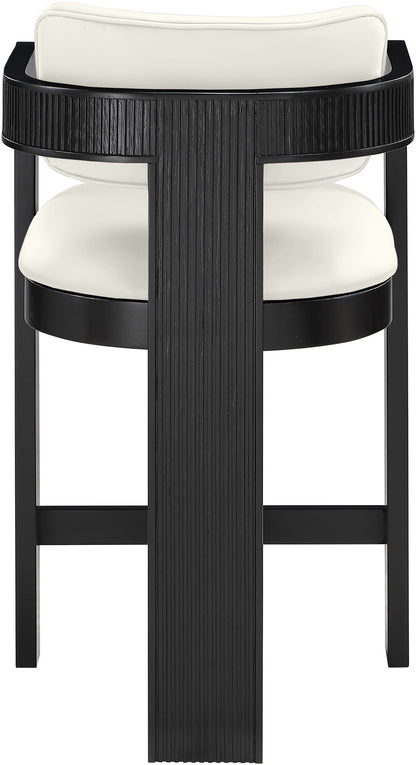 Sacha - Vegan Leather Upholstered Counter Stool With Black Base