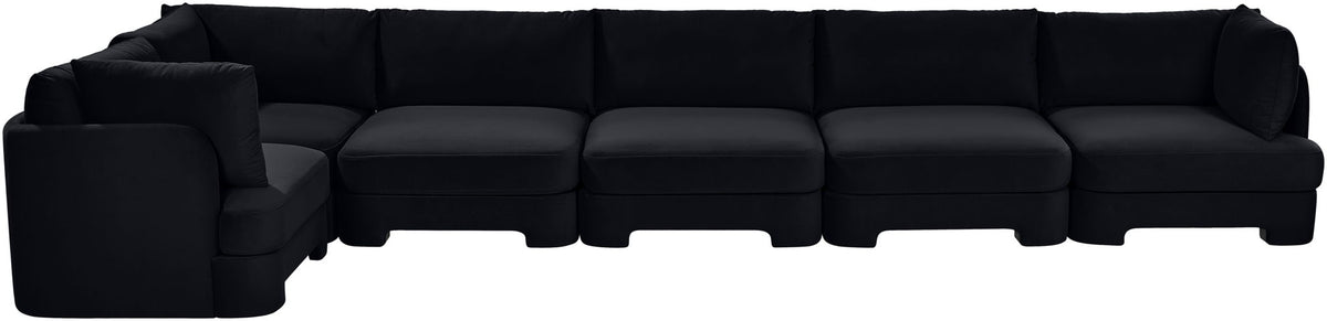 Hammond - Velvet Performance Fabric Upholstered 6 Piece L-Shaped Sectional