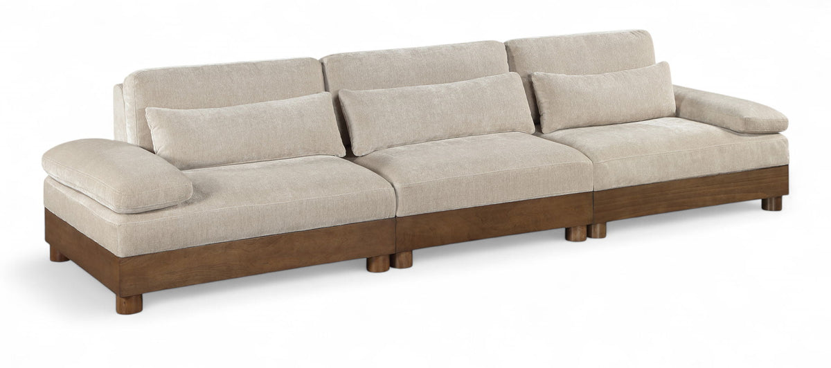 Turin - Chenille Fabric Upholstered Modular Sectional - Taupe