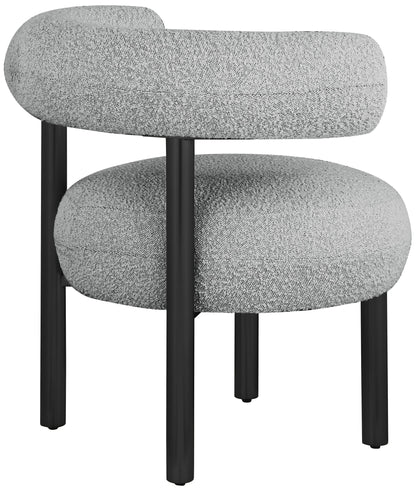 Bordeaux - Boucle Fabric Accent Chair With Black Legs