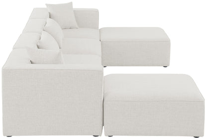 Cube - Linen 6 Piece Modular Double Chaise Sectional