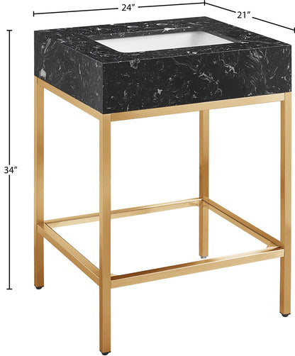 Marmo - Engineered Marble Bathroom Vanity With Gold Base