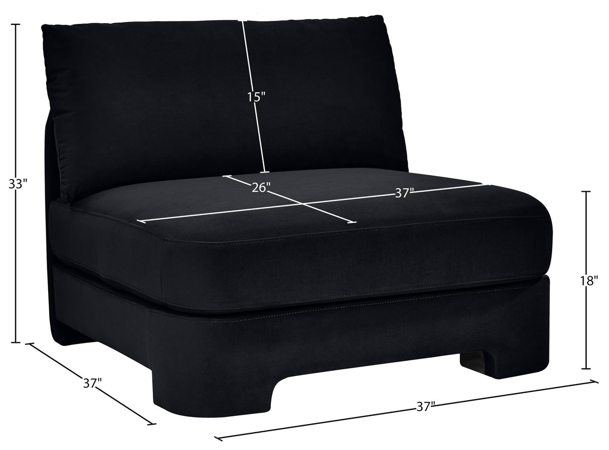 Hammond - Velvet Performance Fabric Upholstered Armless Chair