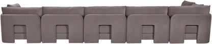 Hammond - Velvet Performance Fabric Upholstered 6 Piece L-Shaped Armless Sectional