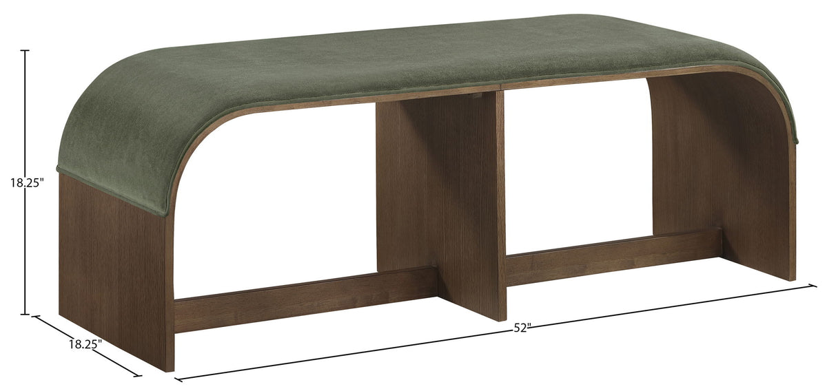 Sable - 52" Velvet Performance Fabric Upholstered Bench