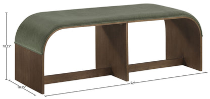Sable - 52" Velvet Performance Fabric Upholstered Bench