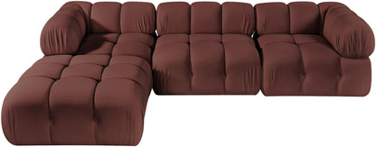 Orin - Velvet 4 Piece Modular Sectional With Chaise